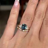 2.04ct Cielo Radiant Teal Sapphire & Diamond Engagement Ring