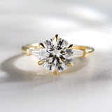 2.55ct Zara Round & Tapered Baguette Lab Grown Diamond Engagement Ring