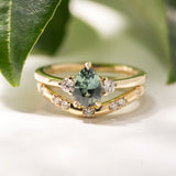 1.15ct Zara Pear Teal Sapphire & Diamond Engagement Ring