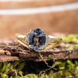 2.42ct Lena Oval Gray Sapphire & Diamond Engagement Ring