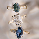 2.14ct Victoria Marquise Blue Sapphire & Diamond Engagement Ring