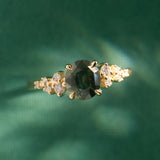 2.02ct Cielo Oval Teal Sapphire & Diamond Engagement Ring