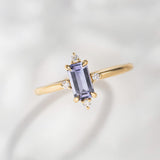0.70ct Roma Lavender Purple Sapphire Compass Diamond Ring