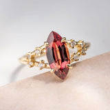 2.45ct Stella Marquise Merlot Sapphire & Diamond Engagement Ring