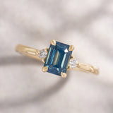 1.53ct Zara Emerald-Cut Teal Sapphire & Diamond Engagement Ring