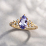 1.24ct Cielo Pear Purple Sapphire & Diamond Engagement Ring