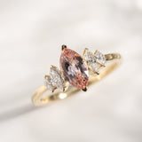 1.11ct Clara Marquise Peach Sapphire & Diamond Engagement Ring