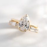 2.02ct Collet Pear Lab Grown Diamond Engagement Ring