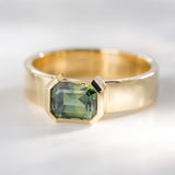 1.82ct Rey Emerald Cut Green Sapphire Engagement Ring