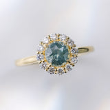 1.32ct Marisol Seafoam Green Sapphire & Diamond Engagement Ring