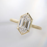 2.09ct Collet Hexagon Lab Grown Diamond Engagement Ring