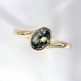 1.20ct Carmen Bypass Oval Green Sapphire Engagement Ring