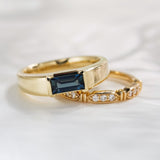 1.20ct Rey Baguette Blue Sapphire Engagement Ring