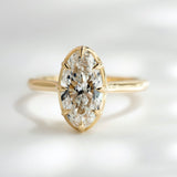 2.07ct Collet Moval Lab Grown Diamond Engagement Ring