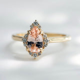 1.05ct Serena Peach Pear Sapphire & Diamond Engagement Ring