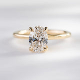 1.24ct Flora Oval Lab Grown Diamond Engagement Ring with Leaf Accents