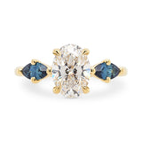 1.61ct Zara Oval Lab Grown Diamond & Marquise Australian Sapphire Lab Grown Engagement Ring