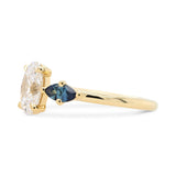 1.61ct Zara Oval Lab Grown Diamond & Marquise Australian Sapphire Lab Grown Engagement Ring