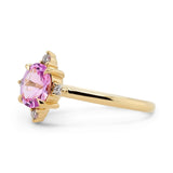 0.84ct Roma Oval Pink Sapphire Compass Diamond Ring