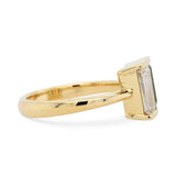 Gemma Teal Baguette Sapphire & Lab Grown Diamond Engagement Ring