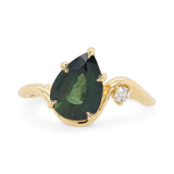 2.02ct Venus Forest Green Sapphire & Diamond Engagement Ring