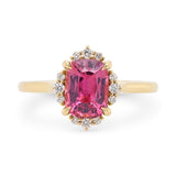 1.98ct Serena Cushion Raspberry Sapphire & Diamond Engagement Ring