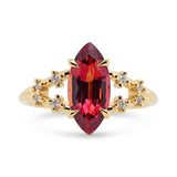2.45ct Stella Marquise Merlot Sapphire & Diamond Engagement Ring
