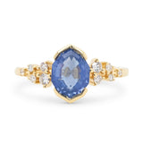 Custom Fancy Cut Cornflower Blue Sapphire & Diamond Engagement Ring