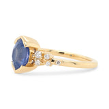 Custom Fancy Cut Cornflower Blue Sapphire & Diamond Engagement Ring