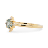 0.60ct Roma Teal Blue Montana Sapphire Compass Diamond Ring