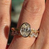 1.50ct Willow Oval Lab Grown Diamond Engagement Ring with Leaf Accents