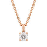 Diamond Solitaire Classic Prong Necklace