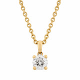 Diamond Solitaire Classic Prong Necklace