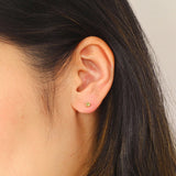 3mm Birthstone Studs - Peridot