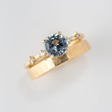 1.36ct Celestial Round Light Blue Sapphire & Diamond Engagement Ring