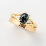 1.54ct Stella Oval Dark Green Sapphire & Diamond Engagement Ring