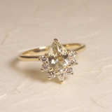 1.47ct Luna Pear Green Sapphire & Diamond Engagement Ring