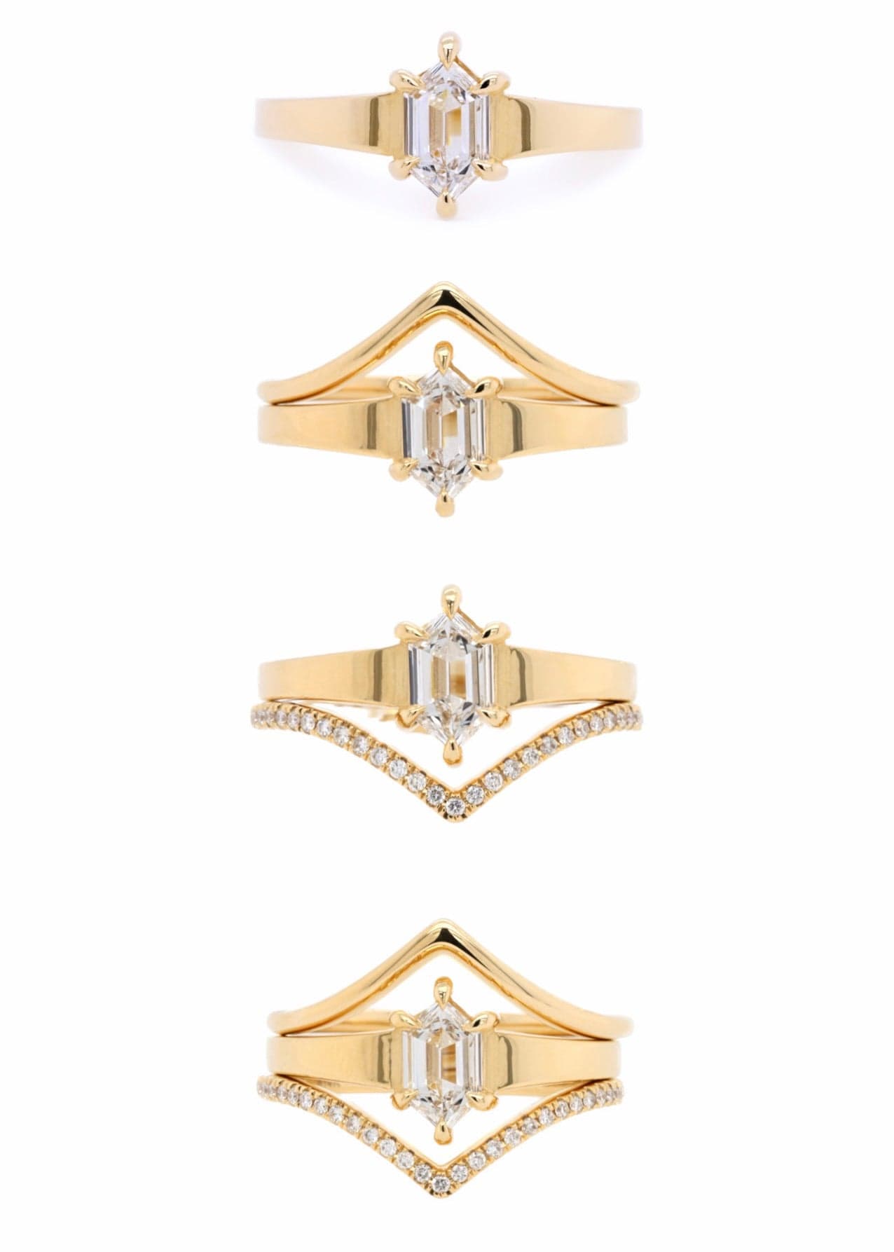 All-In-One! View our wedding trios for a complete customized stack.