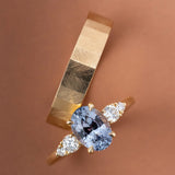 2.32ct Clara Blue Gray Oval Sapphire & Diamond Engagement Ring