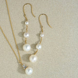 Baguette & Pearl Pendant Necklace