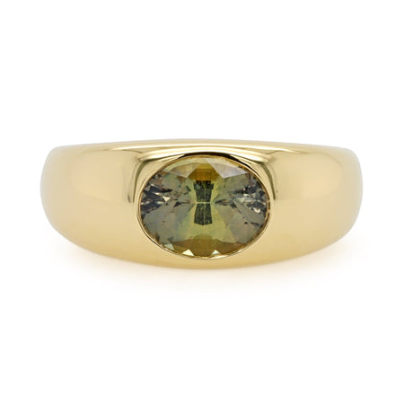 2.01ct Rey Oval Olive Green Umba Sapphire Engagement Ring