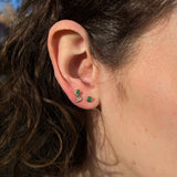 Emerald Squiggle Studs