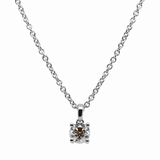Diamond Solitaire Classic Prong Necklace