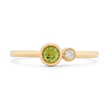 Peridot Diamond Kiss Ring