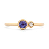 Amethyst Diamond Kiss Ring