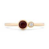 Garnet Diamond Kiss Ring