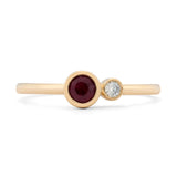 Ruby Diamond Kiss Ring