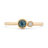 Aquamarine Diamond Kiss Ring
