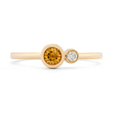 Citrine Diamond Kiss Ring