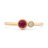 Pink Tourmaline Diamond Kiss Ring